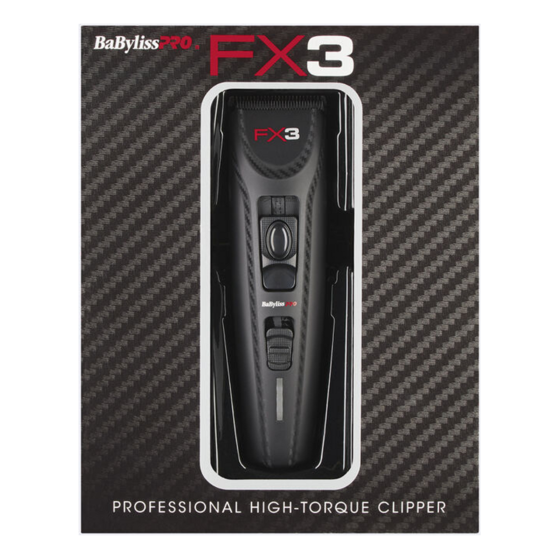 BaBylissPRO FX3 clipper retail box, front view