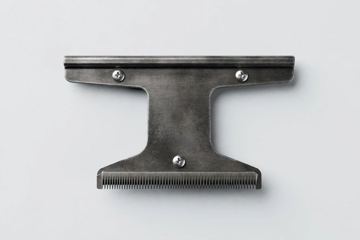 Andis T-Outliner carbon-steel replacement T-blade, front view