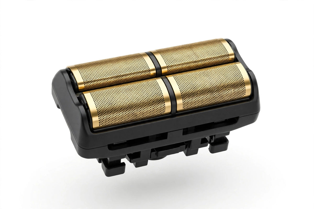 BaBylissPRO FoilFX02 replacement gold titanium double-foil head, front view