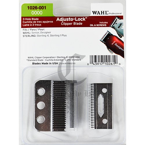 Wahl 3-hole adjustable replacement blade, angled view